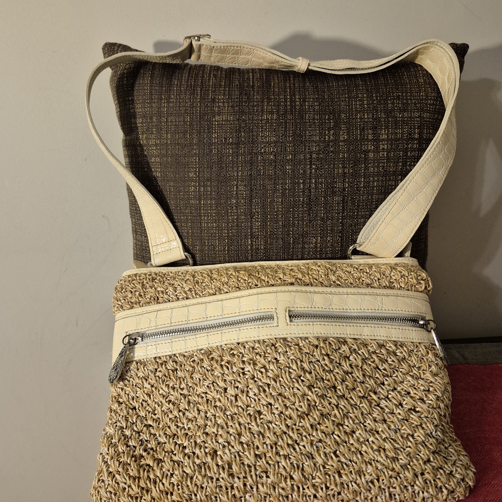 Brighton Cream and Tan Floral Interior Bag - Picture 2 of 4
